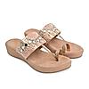 Rocia By Regal Rose Gold Women Embroidered Comfort Flats