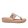 Rocia By Regal Rose Gold Women Embroidered Comfort Flats