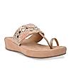 Rocia By Regal Rose Gold Women Embroidered Comfort Flats