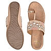 Rocia By Regal Rose Gold Women Embroidered Comfort Flats