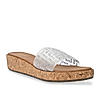 Rocia By Regal Silver Women Vinyl Diamond Studded Sliders