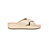 Rocia Gold Women Comfort Laser Cut Cross Strap Flats