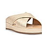 Rocia Gold Women Comfort Laser Cut Cross Strap Flats