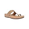 Rocia Beige Women Kolhapuri Flat Comfort Sandals