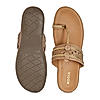 Rocia Beige Women Kolhapuri Flat Comfort Sandals