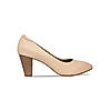 Rocia Beige Women Stacking Heel Pumps