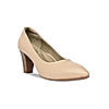 Rocia Beige Women Stacking Heel Pumps