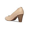 Rocia Beige Women Stacking Heel Pumps