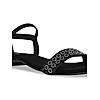 Rocia Black Women Diamante Studded Flat Sandals