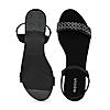 Rocia Black Women Diamante Studded Flat Sandals