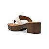 Rocia Beige Women Textured Block Heel Sandals