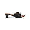 Rocia Black Women Textured Kitten Heel Sandals