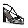 Rocia Black Women Knotted High Block Heel Sandals