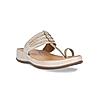 Rocia Light Gold Women Stitch Down Comfortable Kolhapuris