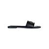 Rocia Black Women Textured Buckled Sliders