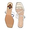 Rocia Gold Women Diamond Embellished Kitten Heel Sandals