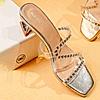 Rocia Silver Women Diamond Embellished Kitten Heel Sandals