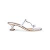 Rocia Silver Women Diamond Embellished Kitten Heel Sandals