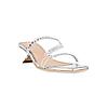 Rocia Silver Women Diamond Embellished Kitten Heel Sandals