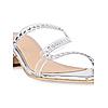 Rocia Silver Women Diamond Embellished Kitten Heel Sandals