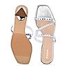 Rocia Silver Women Diamond Embellished Kitten Heel Sandals