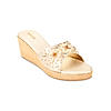 Rocia Gold Women Embroidered Wedges