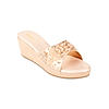 Rocia Rose Gold Women Embroidered Wedges