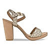 ROCIA Gold Women Shimmer High Block Heel Sandals