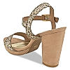 ROCIA Gold Women Shimmer High Block Heel Sandals