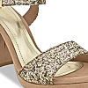 ROCIA Gold Women Shimmer High Block Heel Sandals