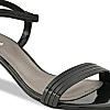 ROCIA Black Women Kitten Heel Patent Sandals