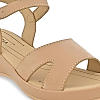 ROCIA Beige Women Patent Wedge Sandals