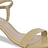 Rocia By Regal Beige Women Kitten Heel Patent Sandals