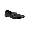Regal Mens Black textured leather Loafers