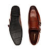 Imperio Tan Men Double Monk Strap Leather Shoes