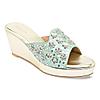 Rocia Green Women Embroidered Wedges