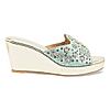 Rocia Green Women Embroidered Wedges