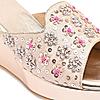 Rocia Rose Gold Women Embroidered Wedges