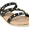 Rocia Black Women Zig Zag Studded Flats