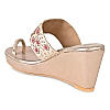 Rocia Rose Gold Women Hand Embroidered Ethnic Wedges