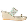 Rocia Green Women Hand Embroidered Ethnic Wedges