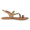 Rocia Camel Women Studded Flat Sandals