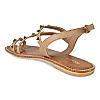 Rocia Camel Women Studded Flat Sandals