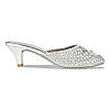 Rocia Silver Women Hand Embroidered Heeled Mojris
