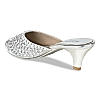 Rocia Silver Women Hand Embroidered Heeled Mojris