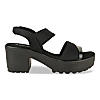 Rocia Black Women High Lycra Platform Sandals