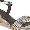 Rocia Silver Women Vinyl Block Heel Sandal