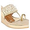 Rocia Gold Women Hand Embroidered Wedges