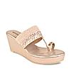 Rocia Rose Gold Women One Toe Hand Embroidered Wedges