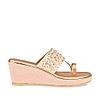 Rocia Rose Gold Women One Toe Hand Embroidered Wedges